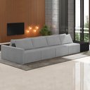 Ver imagem 2 de Sofá Ilha Modular Living com Puff 432cm Georgia K04 Bouclê Grafite/preto - Mpozenato