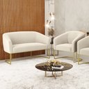Ver imagem 2 de Sofá Namoradeira e Poltrona Industrial Dourado Stella Bouclê D03 - D'Rossi