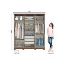 Ver imagem 2 de Guarda Roupa Casal 6 Portas e 3 Gavetas C/ Espelho e Pés Cover Off White/nature - Henn