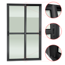 Ver imagem 3 de Porta Correr 2 Folhas Moveis 210 x 150 Elite c/Fecho Autom V.Liso Preto Brimak