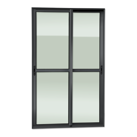 Porta Correr 2 Folhas Moveis 210 x 150 Elite c/Fecho Autom V.Liso Preto Brimak