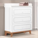 Ver imagem 4 de Quarto Infantil Triplo 100% Mdf Tuboarte com Berço 2 em 1 Lucca Guarda-roupas Henry e Cômoda Natan