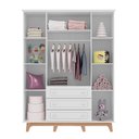 Ver imagem 3 de Quarto Infantil Triplo 100% Mdf Tuboarte com Berço 2 em 1 Lucca Guarda-roupas Henry e Cômoda Natan