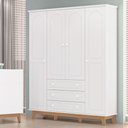 Ver imagem 2 de Quarto Infantil Triplo 100% Mdf Tuboarte com Berço 2 em 1 Lucca Guarda-roupas Henry e Cômoda Natan