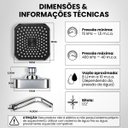 Ver imagem 4 de Chuveiro Ducha Quadrada Articulável Banheiro Solar Aquecimento Gás Cromado