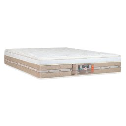 Cama Box com Baú Queen Branco + Colchão de molas ensacadas (Pocket) Queen Silver Star - Castor 158x1 - 2
