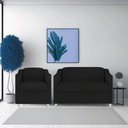 Ver imagem 2 de 1 Poltrona e Namoradeira Decorativa Reforçada Suede Preto
