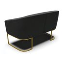 Ver imagem 4 de Sofá Namoradeira 2 Lugares Base Industrial Dourado Stella Suede D03 - D'Rossi Cor Preto