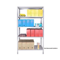 Estante de Aço Kit 5 Bandejas C/ 60cm - 80kg por Prateleira - Cinza Mm 60kg - 5 Bandejas - 3