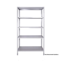 Estante de Aço Kit 5 Bandejas C/ 60cm - 80kg por Prateleira - Cinza Mm 60kg - 5 Bandejas - 2