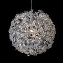 Ver imagem 2 de Lustre Pendente Bola Cromado Cristal Dente de Leão Ninho