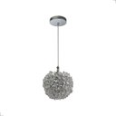 Ver imagem 1 de Lustre Pendente Bola Cromado Cristal Dente de Leão Ninho