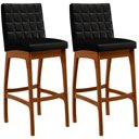 Ver imagem 1 de Kit 02 Banquetas Altas Para Cozinha Sala de Jantar Fixa Mila L02 Facto Preto Metalizado - Lyam