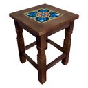 Ver imagem 1 de Banquinho de Madeira com Ladrilho Hidráulico Artesanal Ladrilho S01
