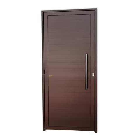 Porta Alumínio Lambril c/Puxador D.Marrom Corten 90 Brimak