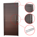 Ver imagem 2 de Porta Alumínio Lambril c/Puxador D.Marrom Corten 90 Brimak