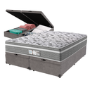 Ver imagem 1 de Cama Box Baú Cinza e Colchão Queen Evolution Molas Ensacadas Probel