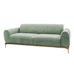 Sofá Molino 2 Lugares 180cm Pés Ouro Fosco Bouclé Verde Menta - Nexta Casa - 2