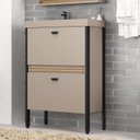 Ver imagem 1 de Gabinete de Banheiro com Pia 60cm Ref 660 Cewal Marrom/Gianduia/Itapuã