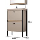 Ver imagem 2 de Gabinete de Banheiro com Pia 60cm Ref 660 Cewal Marrom/Gianduia/Itapuã