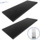 Ver imagem 1 de Kit 2 Prateleira Preta 50X20 + Suporte Flutuante Mdf Organizadora Decoração Cozinha Banheiro Sala