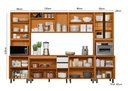 Ver imagem 3 de Cozinha Modulada Ravena 6 Peças com Cristaleira e Led - Freijó Uv/off Acetindo Poliman