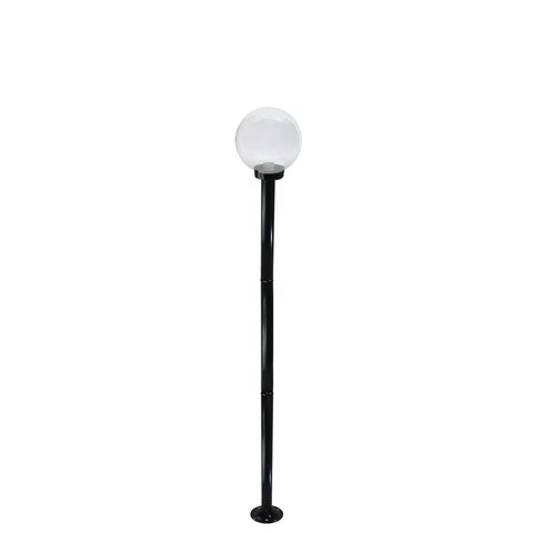 Poste de Jardim P10/b15 de 1,85m com Globo de Vidro Transparente 15x30 Preto