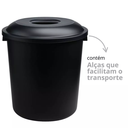 Ver imagem 3 de Cesto de Lixo Grande Lixeira de Plastico com Tampa Alça Multiuso Cozinha Lavanderia Comercio