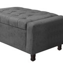 Ver imagem 2 de Calçadeira Baú Queen Everest P02 160cm para Cama Box Linho - Doce Sonho Móveis Chumbo