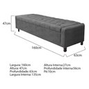Ver imagem 3 de Calçadeira Baú Queen Everest P02 160cm para Cama Box Linho - Doce Sonho Móveis Chumbo