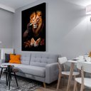 Ver imagem 1 de Quadro Decorativo Leão e a Águia Folhas de Outono Sala Quarto Casa Escritório