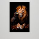 Ver imagem 3 de Quadro Decorativo Leão e a Águia Folhas de Outono Sala Quarto Casa Escritório