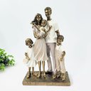 Ver imagem 5 de Enfeite Estátua Família com 3 Filhos 25x12x8cm Dourado