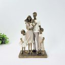 Ver imagem 2 de Enfeite Estátua Família com 3 Filhos 25x12x8cm Dourado