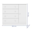 Ver imagem 2 de Cômoda Sapateira Infantil Pirulito 1 Porta c/ 4 Gavetas Branco