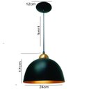 Ver imagem 2 de Kit 2 Luminárias Pendente Esfera Balcão 24Cm Preto Com Cobre