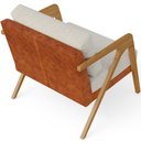 Ver mais imagens de Kit 03 Poltronas Decorativas Sala Estar Pietra L02 Couríssimo Camel Linho Champagne - Lyam Decor