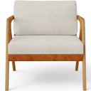 Ver imagem 6 de Kit 03 Poltronas Decorativas Sala Estar Pietra L02 Couríssimo Camel Linho Champagne - Lyam Decor