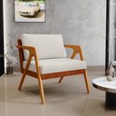 Ver imagem 2 de Kit 03 Poltronas Decorativas Sala Estar Pietra L02 Couríssimo Camel Linho Champagne - Lyam Decor