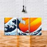 Quadro Decorativo 45x96 grande onda arte japonesa - 2