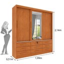 Ver imagem 3 de Guarda Roupa 3 Portas Chicago com Espelho Tcil