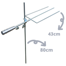 Espeto Para Fogo De Chão Giratorio Reforçado 75 Cm Costelão - 4