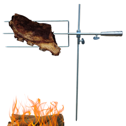 Espeto Para Fogo De Chão Giratorio Reforçado 75 Cm Costelão - 3