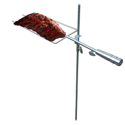 Espeto Para Fogo De Chão Giratorio Reforçado 75 Cm Costelão - 5