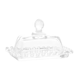 Mini Manteigueira de Cristal C/Tampa Pearl Bolinha Transparente 11cm Wolff - 2