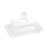 Mini Manteigueira de Cristal C/Tampa Pearl Bolinha Transparente 11cm Wolff - 1