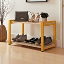 Ver imagem 4 de Sapateira Multiuso Industrial Atenas de Metal 2 Prateleiras Mdf:dourado-off White