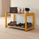 Ver imagem 5 de Sapateira Multiuso Industrial Atenas de Metal 2 Prateleiras Mdf:dourado-off White