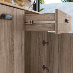 Cozinha Compacta Pepper com Balcão Carvalho Nature/off White Cristal - Nicioli - 4