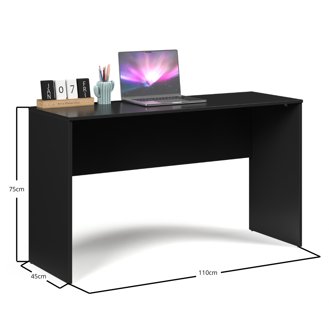 Mesa Escrivaninha para Estudos Preto Escritório Home Office - 3